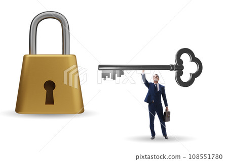 Businessman in key to success concept Businessman in key to success concept 108551780
