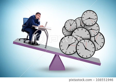 Businessman in deadline and time pressure concept 108551946