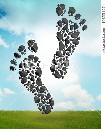 Carbon footprint concept - 3d rendering Carbon footprint concept - 3d rendering 108551974