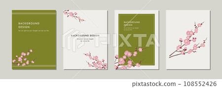 Plum blossom New Year background template frame fashionable and sophisticated 108552426