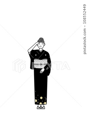 A senior woman in a kimono looking into the distance, at a New Year's shrine visit or a wedding ceremony, etc. A senior woman in a kimono looking into the distance, at a New Year's shrine visit or a wedding ceremony, etc. 108552449