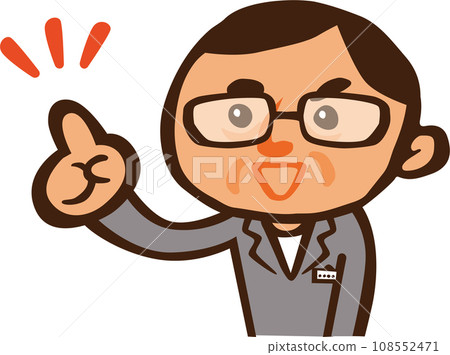 Character illustration of a male employee wearing work clothes Character illustration of a male employee wearing work clothes 108552471