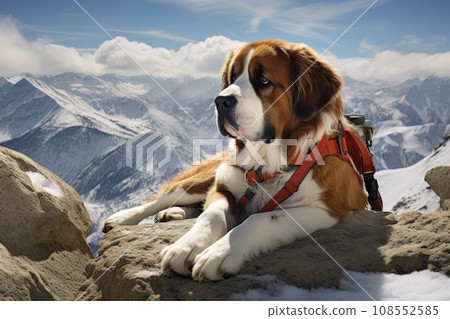 Rescue dog in the mountains AI Rescue dog in the mountains AI 108552585