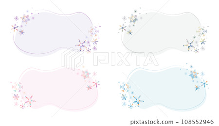 可愛的雪花炫彩標題背景向量素材 108552946