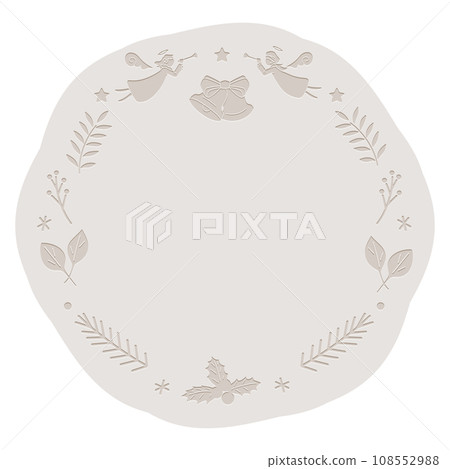 Angel and winter plants celebration frame 108552988