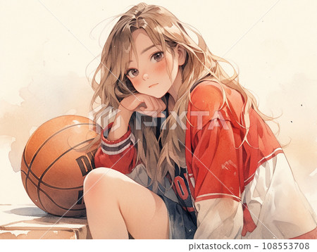 打籃球的可愛女孩 打籃球的可愛女孩 108553708
