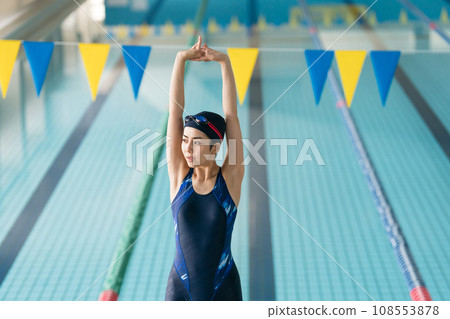 swimming and stretching swimming and stretching 108553878