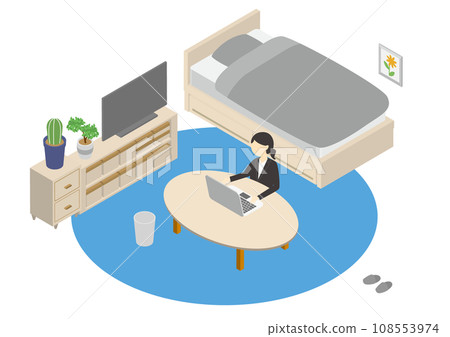 Recruit woman operating a PC at home Recruit woman operating a PC at home 108553974