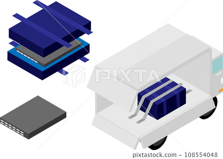 Isometric server equipment transportation image material set Isometric server equipment transportation image material set 108554048