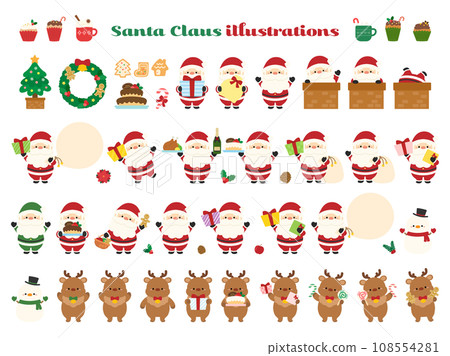 Collection of cute Christmas illustrations 108554281
