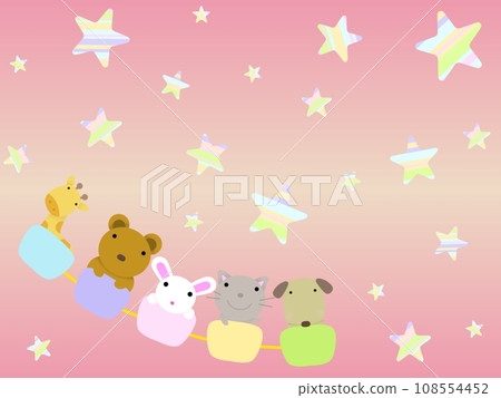 動物和星星背景B-2 108554452