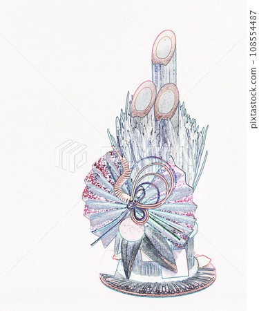 Pastel style "New Year's image Kadomatsu" illustration image 108554487