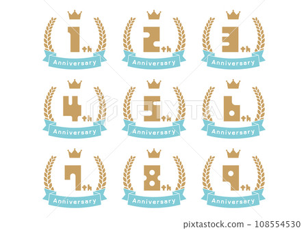 ANNIVERSARY frame illustration set 108554530