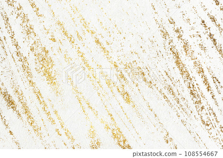 Japanese style background material with golden patterns drawn on white Japanese paper 108554667