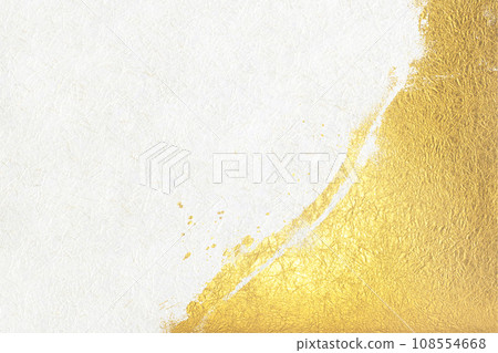 Japanese style background material with golden patterns drawn on white Japanese paper Japanese style background material with golden patterns drawn on white Japanese paper 108554668