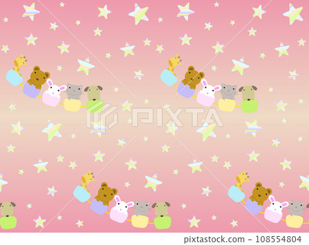 Animal and star seamless pattern ② Animal and star seamless pattern ② 108554804