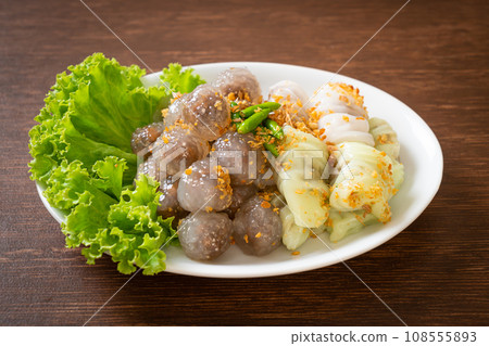 Steamed Rice-Skin Dumplings and Steamed Tapioca Dumplings with Pork Steamed Rice-Skin Dumplings and Steamed Tapioca Dumplings with Pork 108555893