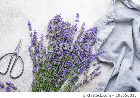 Bunch of lavender on concrete background Bunch of lavender on concrete background 108556033