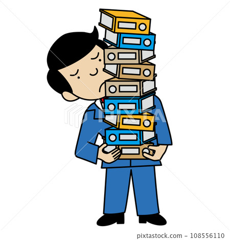 A businessman with a troubled face holding a lot of documents A businessman with a troubled face holding a lot of documents 108556110