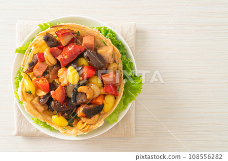 Stir fried mixed Chinese fruits .and nuts Stir fried mixed Chinese fruits .and nuts 108556282