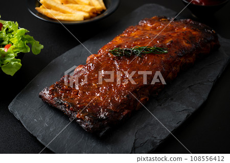 grilled and barbecue ribs pork grilled and barbecue ribs pork 108556412