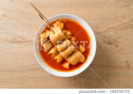 Odeng - Korean fish cake skewer in Korean spicy soup Odeng - Korean fish cake skewer in Korean spicy soup 108556735