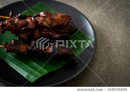 grilled chicken liver skewer in Asian style grilled chicken liver skewer in Asian style 108556849