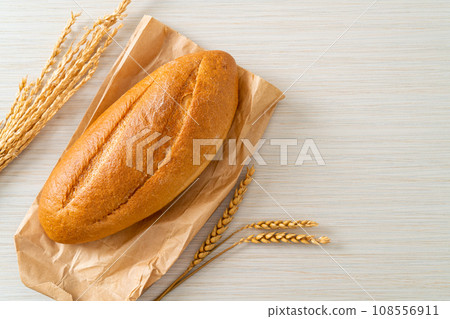 freshly baked french baguette bread 108556911