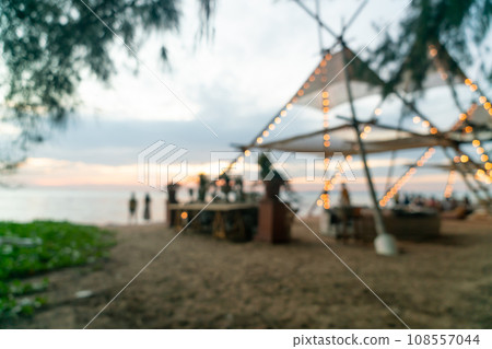 abstract blur beach cafe restaurant for background 108557044