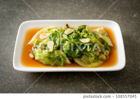 Stir fried Iceberg lettuce with Oyster sauce Stir fried Iceberg lettuce with Oyster sauce 108557045