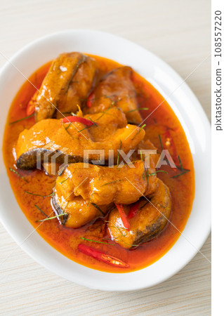 Redtail Catfish Fish in Dried Red Curry Sauce that called Choo Chee 108557220