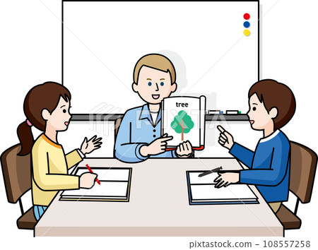 English class students and foreign teachers 108557258