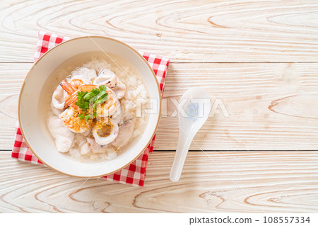 boiled rice soup with seafood boiled rice soup with seafood 108557334