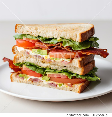 delicious homemade sandwich in rustic style 108558140