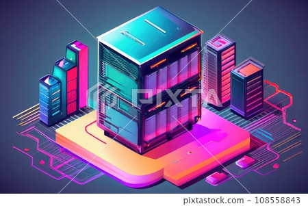 Server rack cluster in a data center Server rack cluster in a data center 108558843