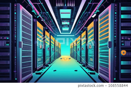 Server rack cluster in a data center Server rack cluster in a data center 108558844