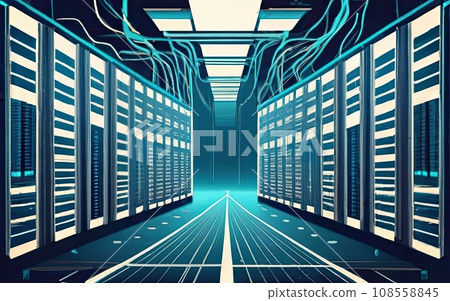Server rack cluster in a data center Server rack cluster in a data center 108558845