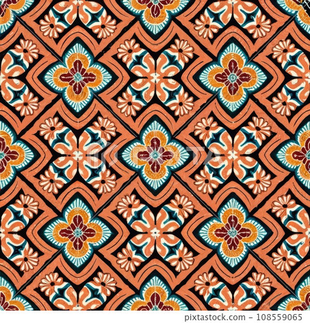 seamless orient pattern tile  108559065