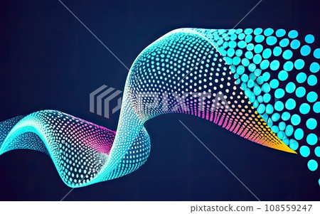 Abstract Waving Particle Technology Background Design 108559247