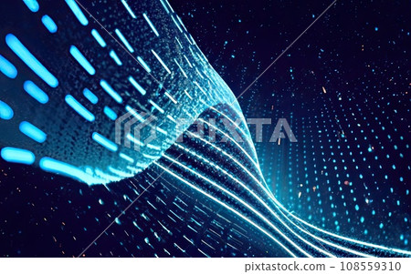 Abstract Waving Particle Technology Background Design 108559310