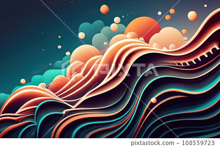vivid burst and waves background 108559723
