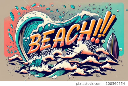 T shirt with beach text  108560354