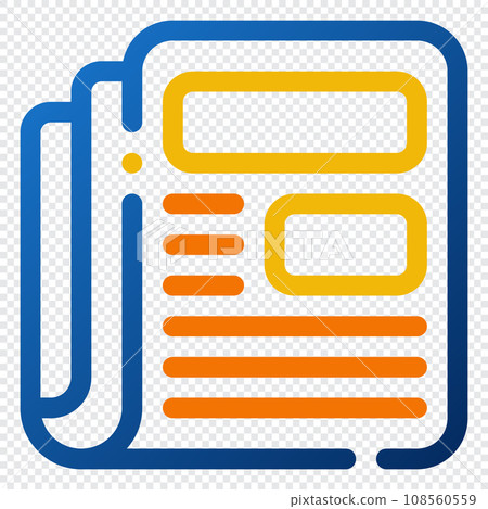 News Icon. Digital marketing concept. Outline color icon News Icon. Digital marketing concept. Outline color icon 108560559