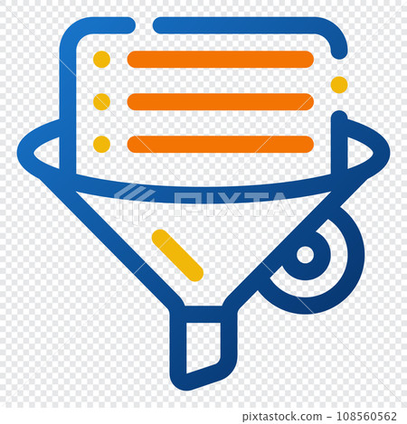 Filter Icon. Digital marketing concept. Outline color icon Filter Icon. Digital marketing concept. Outline color icon 108560562
