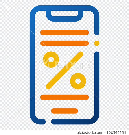 Discount Icon. Digital marketing concept. Outline color icon Discount Icon. Digital marketing concept. Outline color icon 108560564