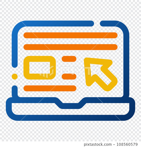 Laptop Icon. Digital marketing concept. Outline color icon 108560579