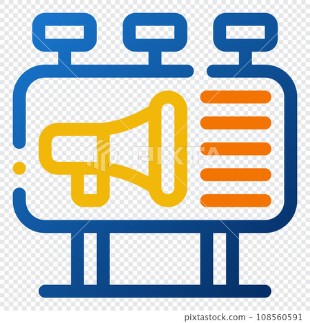 Billboard Icon. Digital marketing concept. Outline color icon Billboard Icon. Digital marketing concept. Outline color icon 108560591
