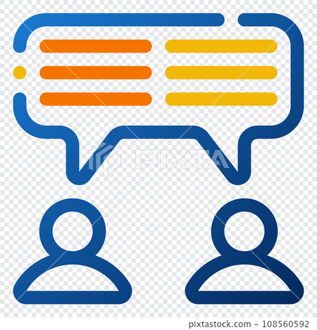 Communication Icon. Digital marketing concept. Outline color icon Communication Icon. Digital marketing concept. Outline color icon 108560592