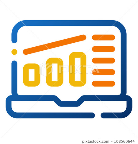 Graphs Icon. Digital marketing concept. Outline color icon 108560644