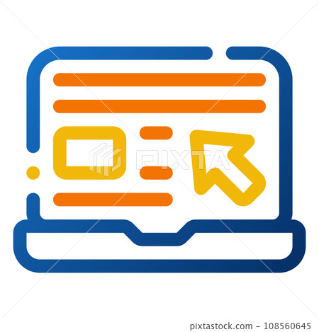 Laptop Icon. Digital marketing concept. Outline color icon 108560645